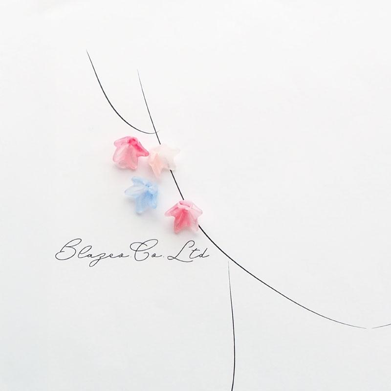 BLAZE ガラス ビーズ 花びら ダブルカラー 8個 ハンドメイド