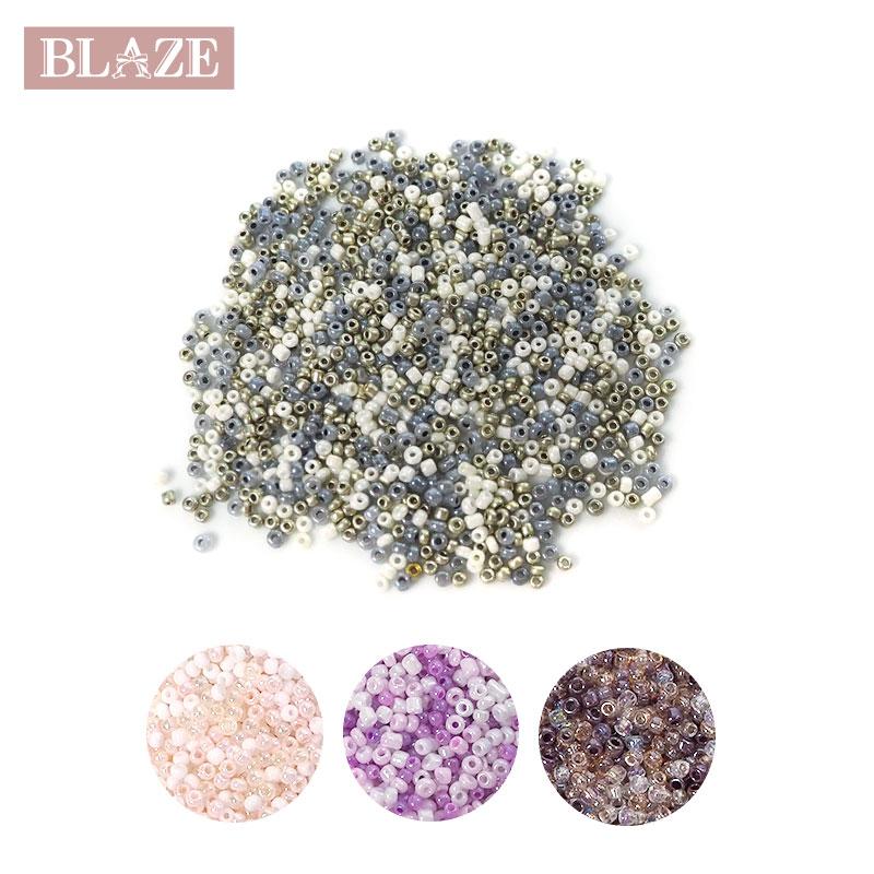 BLAZE ガラスビーズ 丸小ビーズ シックカラーMIX 15g 約2mm シード