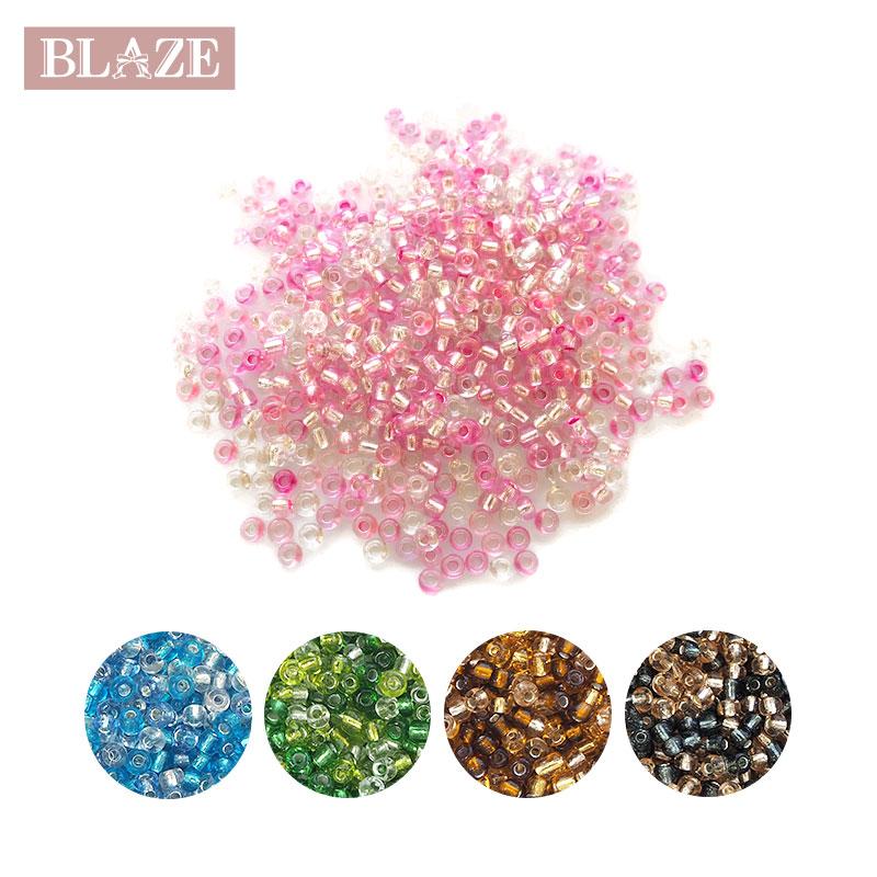 BLAZE 丸大ビーズ 銀引きミックス 12g 約3mm シードビーズ ガラス