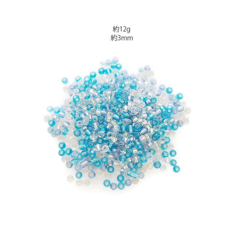 BLAZE 丸大ビーズ 銀引きミックス 12g 約3mm シードビーズ ガラス