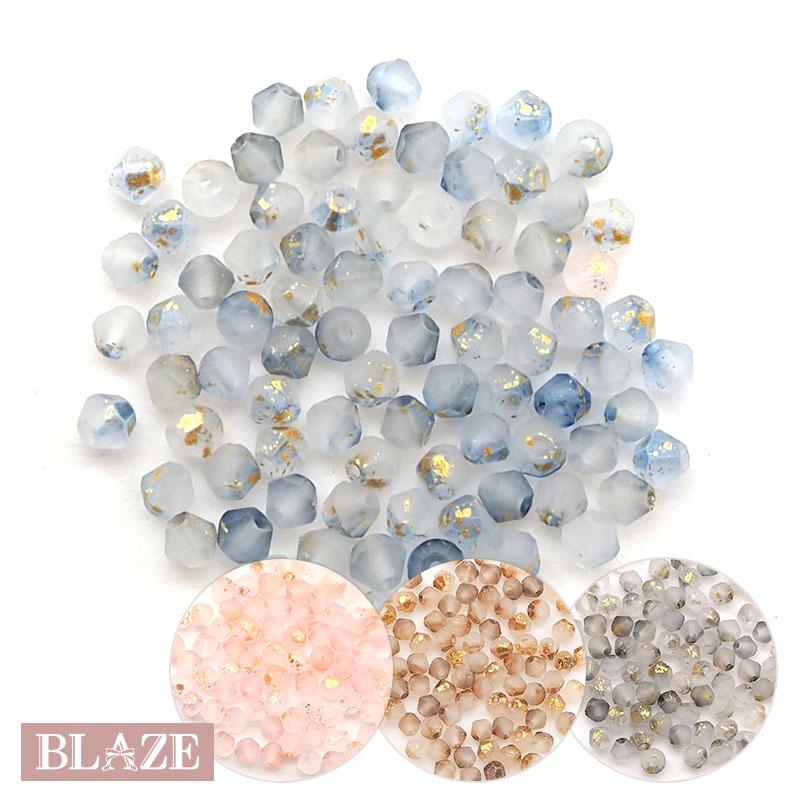 BLAZE ガラスビーズ 4mm フロスト ソロバンカット 手芸 材料