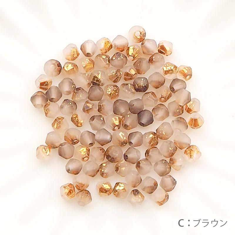 BLAZE ガラスビーズ 4mm フロスト ソロバンカット 手芸 材料