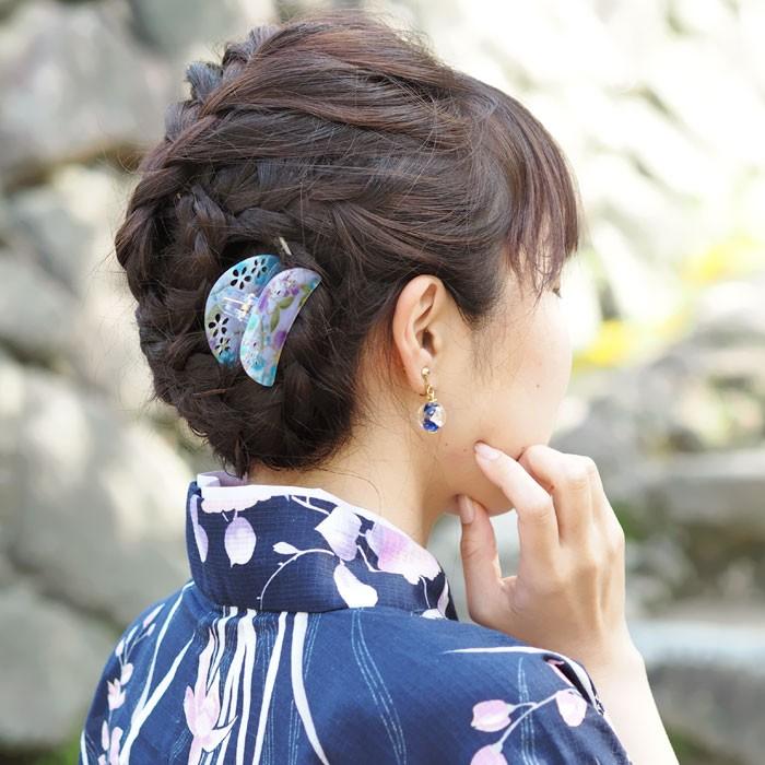 浴衣 髪飾り バンスクリップ 和柄 BLAZE ヘアアクセサリー ヘアクリップ 花 着物 ヘアクリップ ヘアアレンジ まとめ髪 和服 和装 振袖 成人式 レディース 上品｜blaze-japan｜03