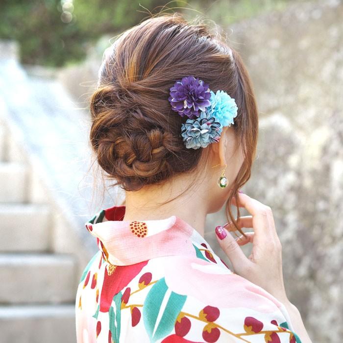 BLAZE 髪飾り フラワー Uピン 和柄 ヘアアクセサリー 着物 振袖 造花