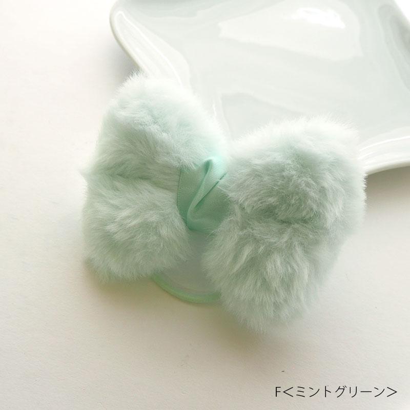 BLAZE ヘアゴム ふわふわ リボン フェイクファー エコファー ヒョウ柄