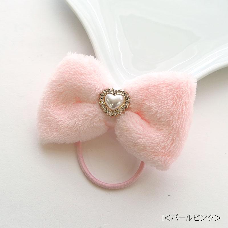 ヘアゴム ふわふわ リボン フェイクファー 大ぶり 子供 大きめ 大きい