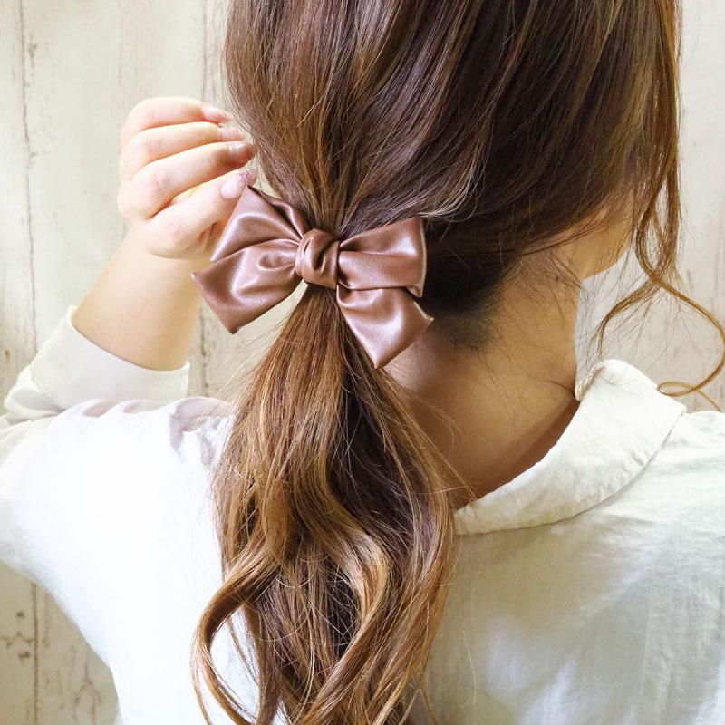 BLAZE ヘアゴム フェイクレザー ポニー ヘアアクセサリー ヘアアレンジ