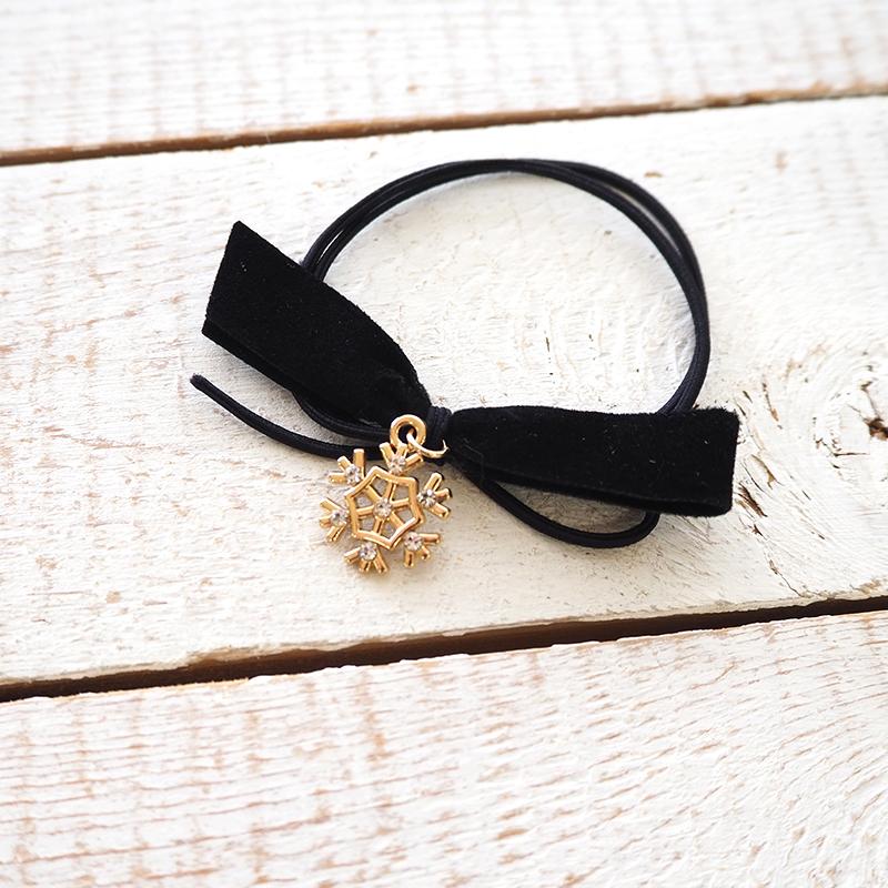 BLAZE（手芸） ヘアゴム ポニー kirakira snow crystal フェイクレザー