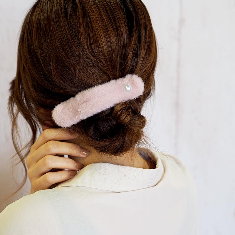 BLAZE クリップ もこもこ ファー パール ヘアアクセ ヘアアクセサリー