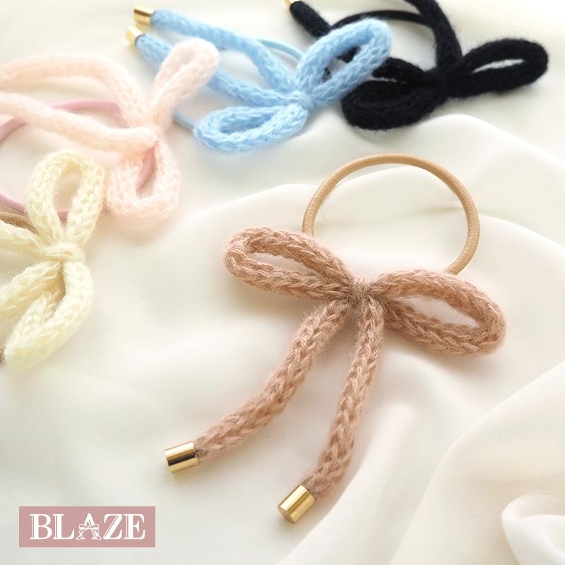 BLAZE ヘアゴム ニット りぼん ヘアアクセサリー 髪留め 髪飾り まとめ