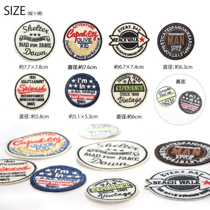 BLAZE ワッペン 刺繍 アイロン接着 丸型 ラウンドデザイン 英字 手芸