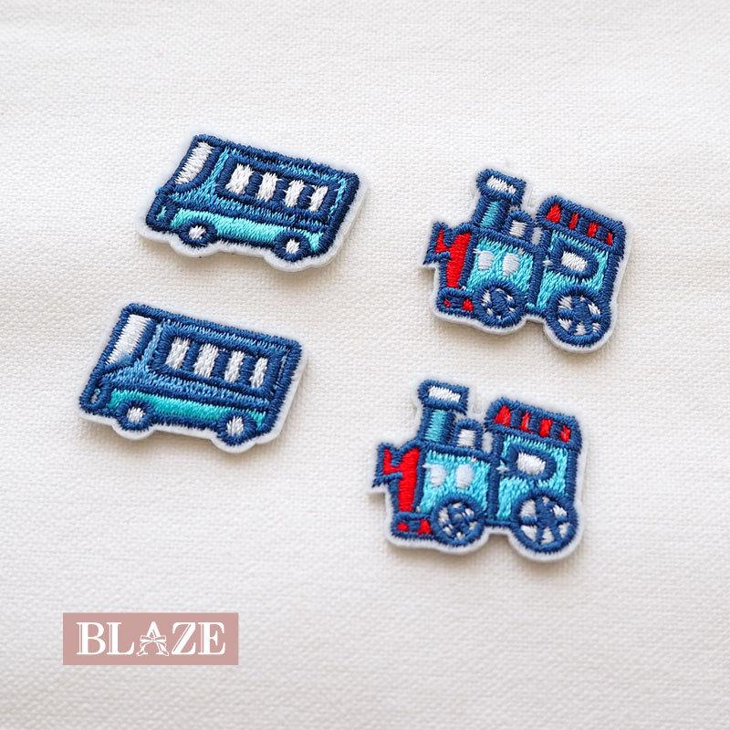 BLAZE ワッペン 2個セット アイロン 接着 刺繍 アップリケ 働く 車