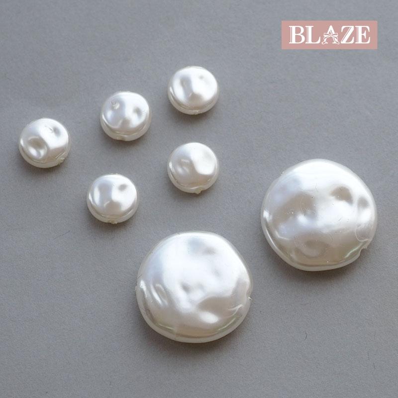 BLAZE アクリルビーズ プラスチック パール ビーズ コイン型 
