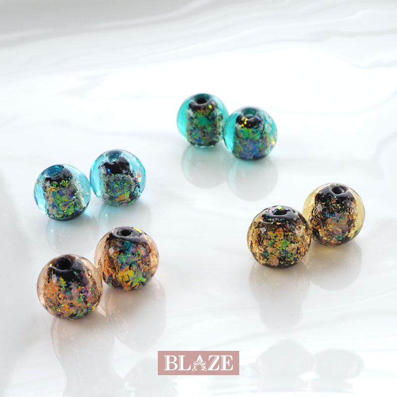 BLAZE 2個入り ビーズ とんぼ玉 10mm ガラスビーズ グラスビーズ 丸玉