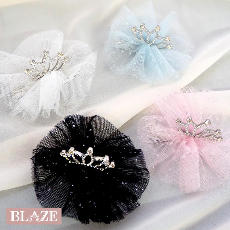 BLAZE ヘアクリップ ティアラ レース リボン チュール キッズ 子供 髪