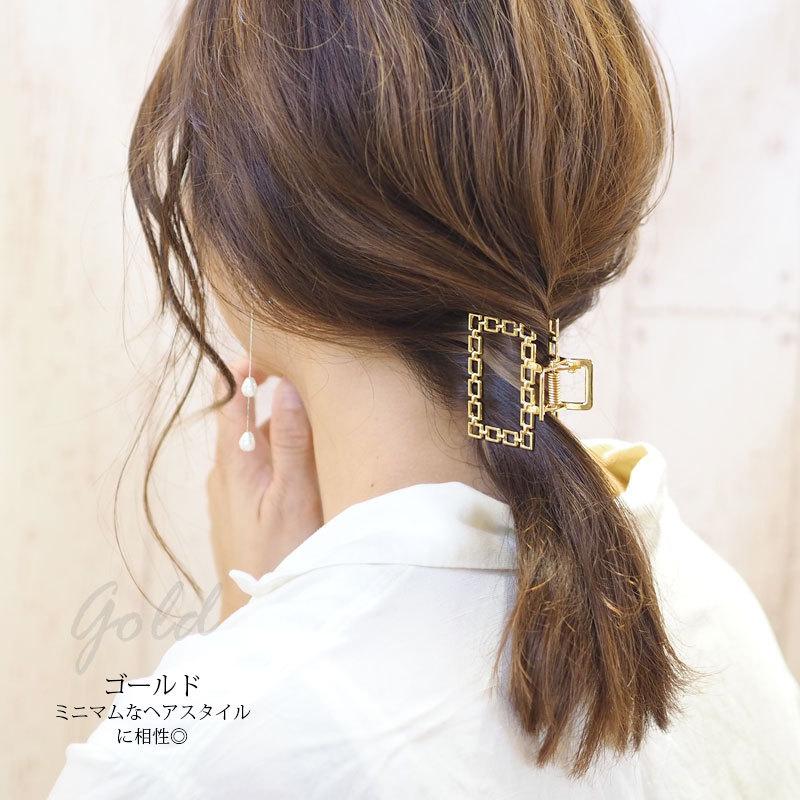 BLAZE バンスクリップ メタル スクエア ゴールド チェーン デザイン