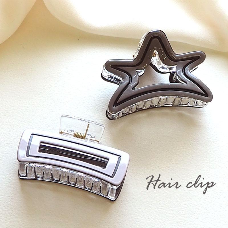 BLAZE バンスクリップ スクエア スター バイカラー クリア 星 しっかり