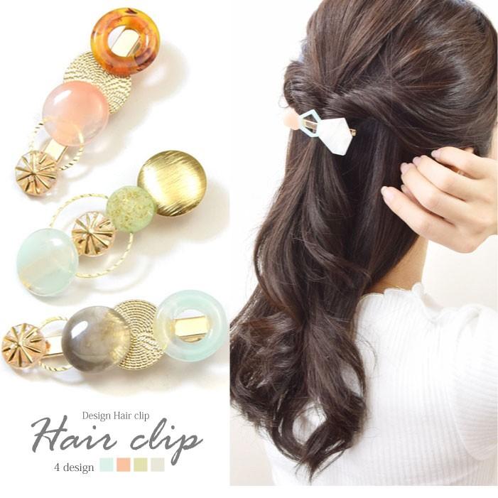 BLAZE ゴールド ラウンド クリップ デザイン ヘアアクセサリー