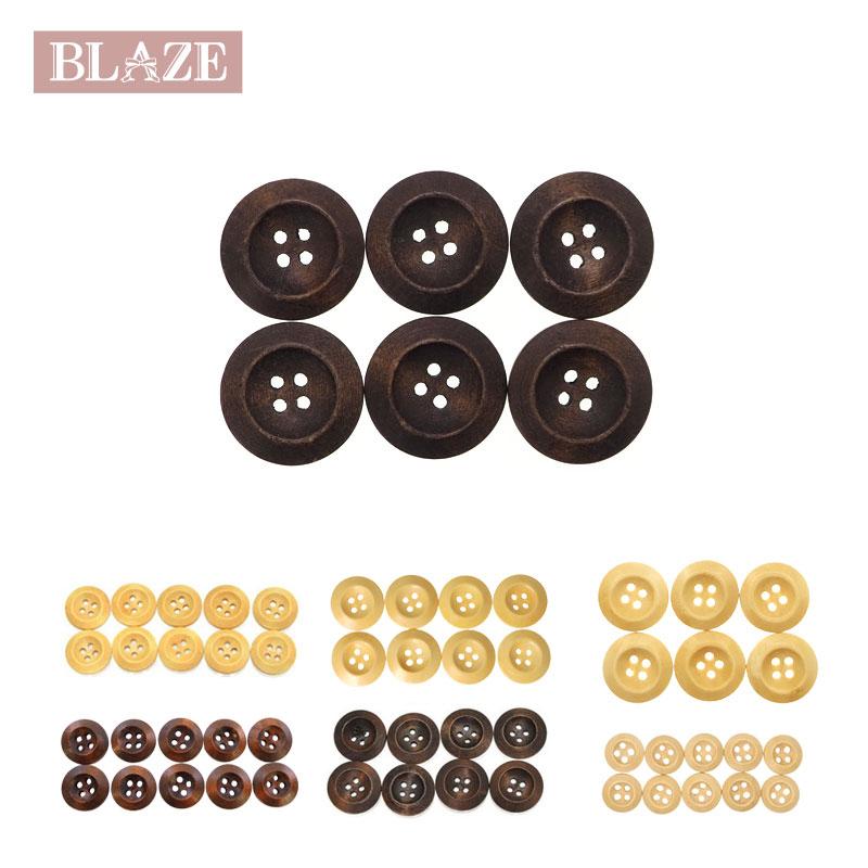 BLAZE ウッド ボタン 10mm 15mm 20mm 23mm シンプル ハンドメイド