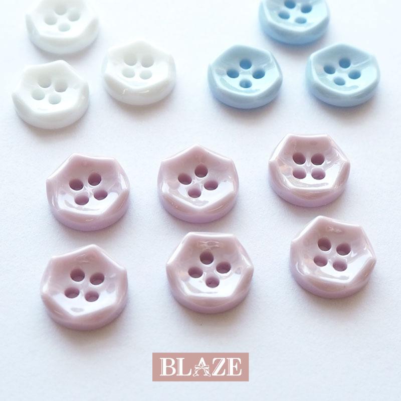 BLAZE 6個セット プラスチック ボタン 11mm 四つ穴 シンプル