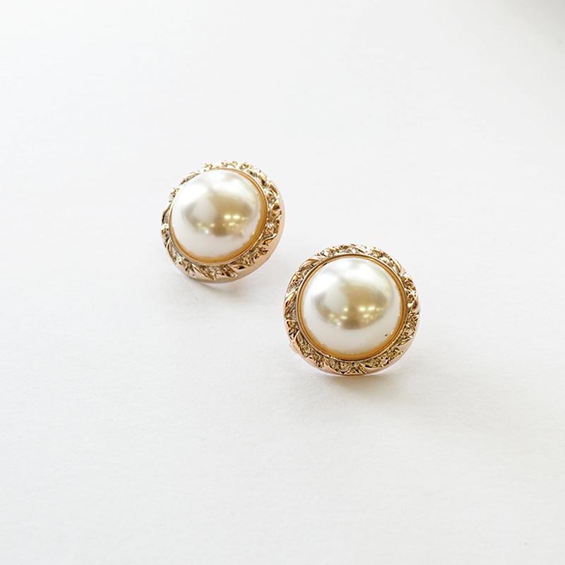 BLAZE 2個セット プラスチックボタン 21mm パール ゴールド