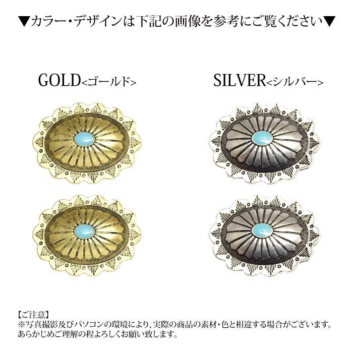 BLAZE 2個入り 訳あり コンチョ ボタン 46mm ターコイズ 楕円 商用利用