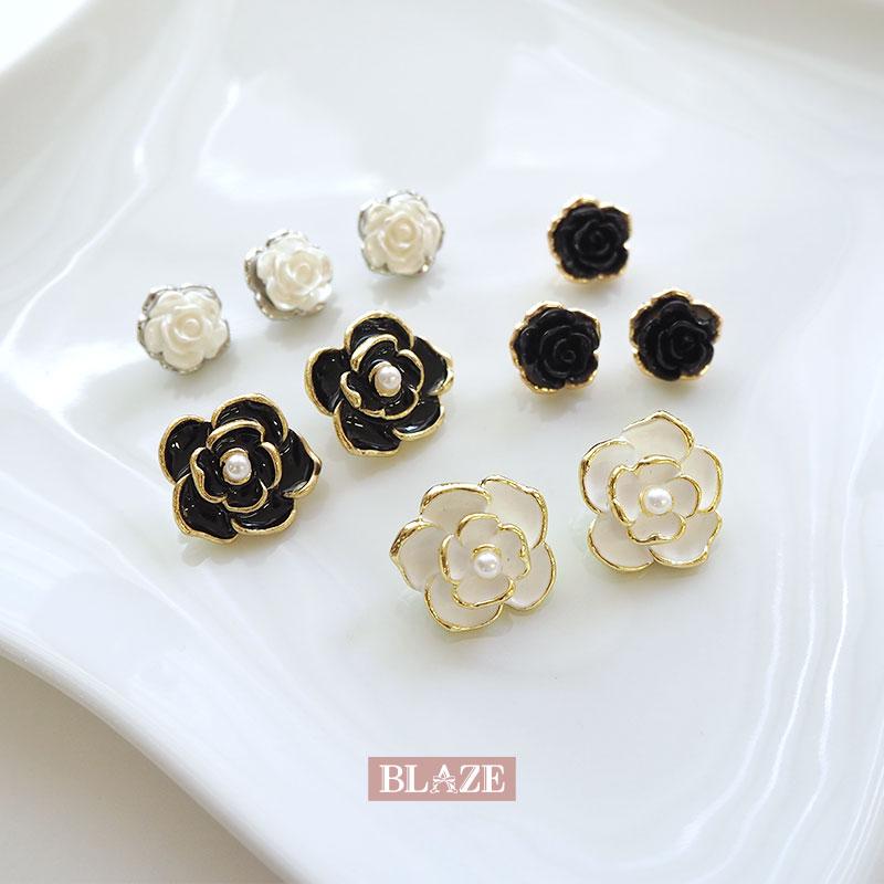 BLAZE 2個・3個入り メタルボタン フラワー パール 11mm 20mm 樹脂