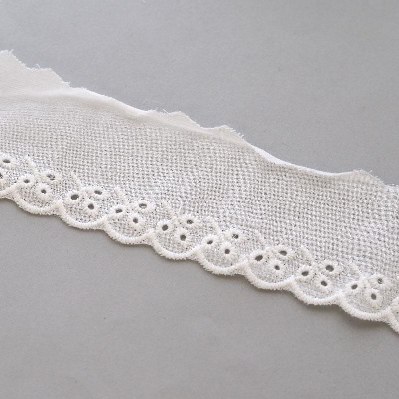 BLAZE 100cmカット レース コットンフラワー 4cm幅 綿 ハンドメイド