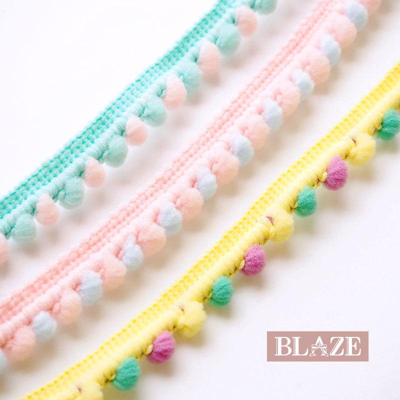 BLAZE 100cmカット 1.3cm幅 ポンポンレース ポンポンテープ ブレード