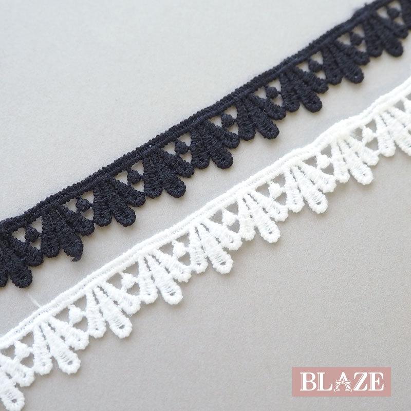 BLAZE 100cmカット ケミカルレース ホワイト ブラック シンプル