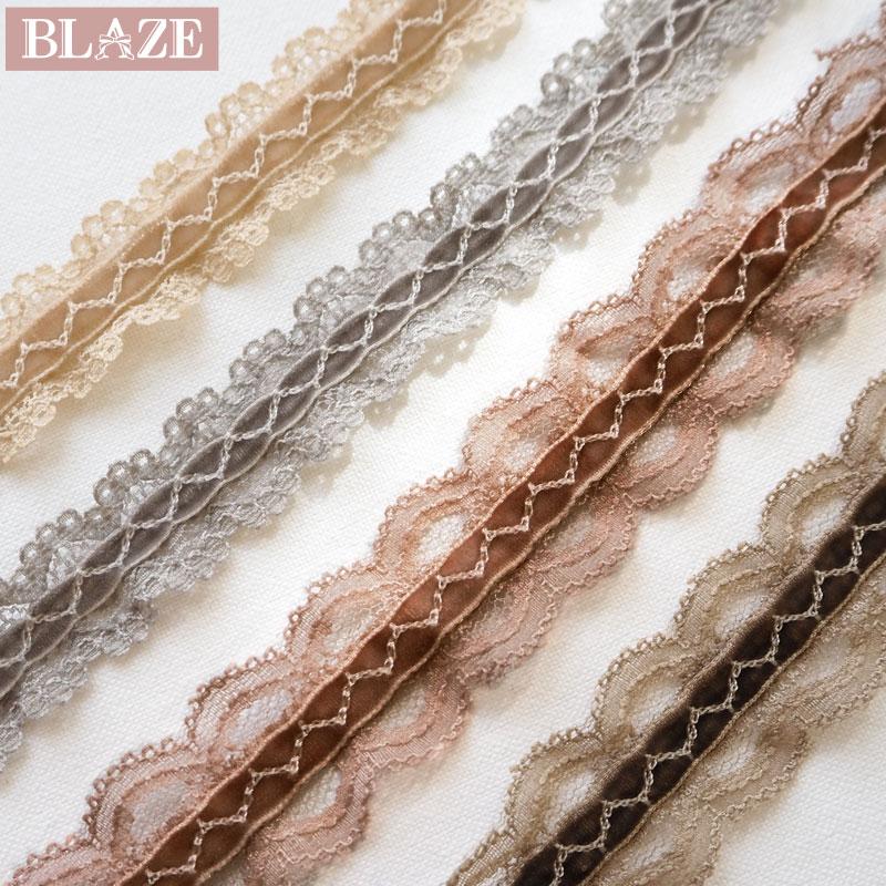 BLAZE 30cmカット レース ベロア ベルベット 両端 フリルレース 約2cm