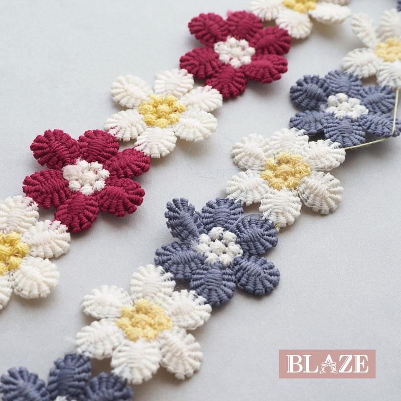 BLAZE(手芸) 50cmカット ケミカルレース 約30mm幅 フラワー 2 BLAZE(手芸) 50cmカット ケミカルレース 約30mm幅 フラワー 2