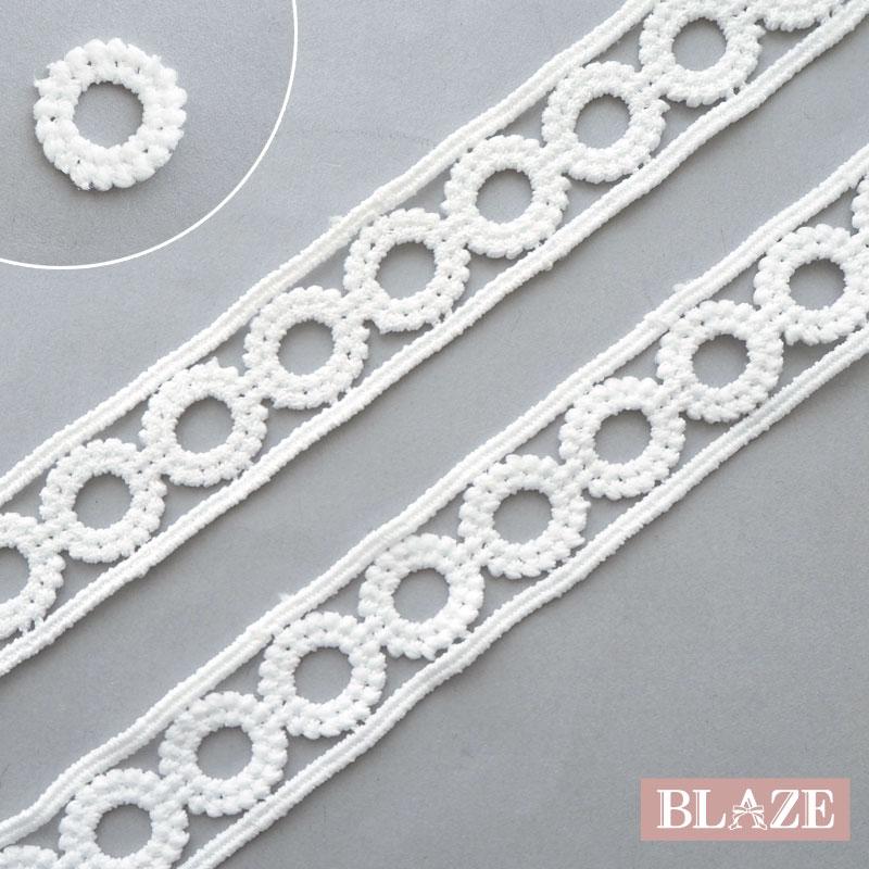 BLAZE 100cmカット ケミカルレース 白 約25mm幅 サークル ハンドメイド