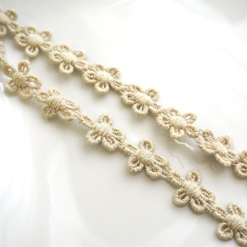 BLAZE 40cmカット コットンレース フラワー くすみカラー 幅13mm BLAZE