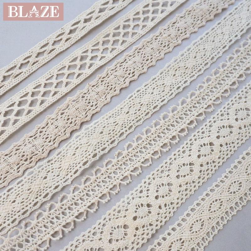 コットン　レース　２枚 BLAZE コットンレース 1.6cm〜2.8cm幅 ナチュラル ベージュ 綿
