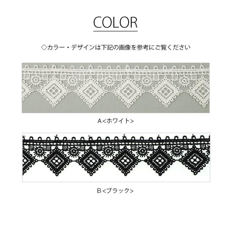 BLAZE 100cmカット ケミカルレース ホワイト ブラック アンティーク