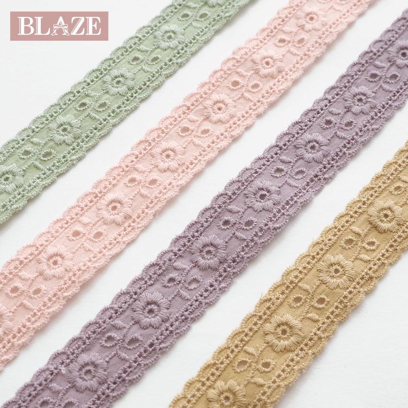 BLAZE 50cmカット コットンレース フラワー 約2.5cm幅 全4色 商用利用