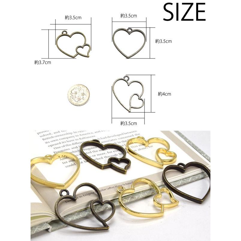 BLAZE 空枠 ハート フレーム レジン 商用利用可能 カン付 資材 素材