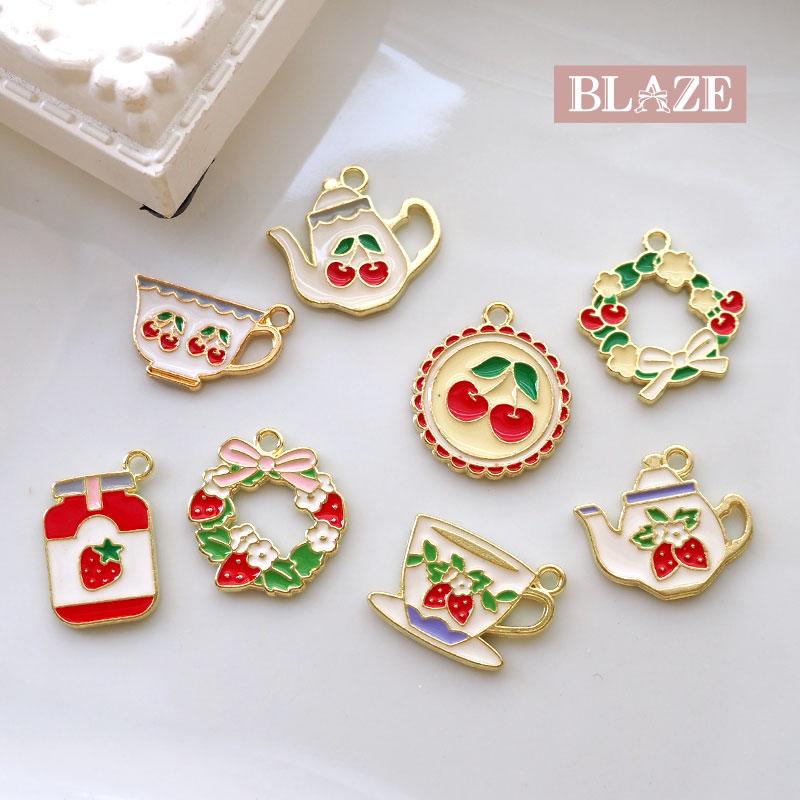 BLAZE(手芸) 2個入り エポチャーム お茶会セット カン付き BLAZE(手芸) 2個入り エポチャーム お茶会セット カン付き