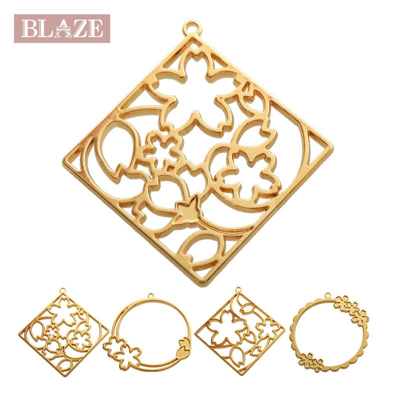 BLAZE 空枠 和桜 ゴールド 全4種 商用利用可 カン付き チャーム 金属