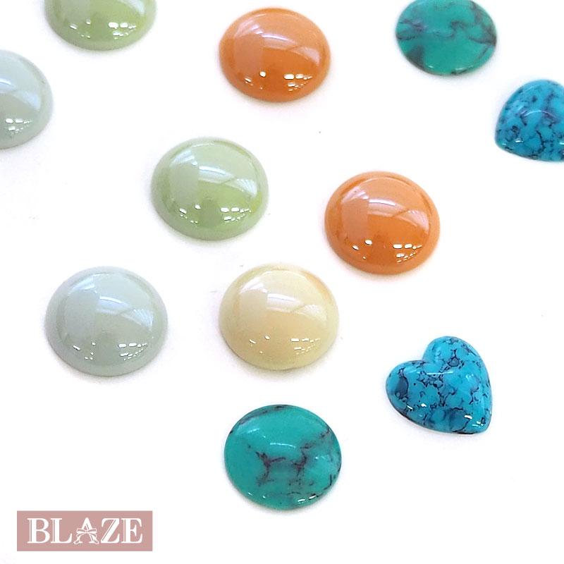 BLAZE アクリルカボション 2個入り ラウンド 直径1.5cm ハート 1.3cm