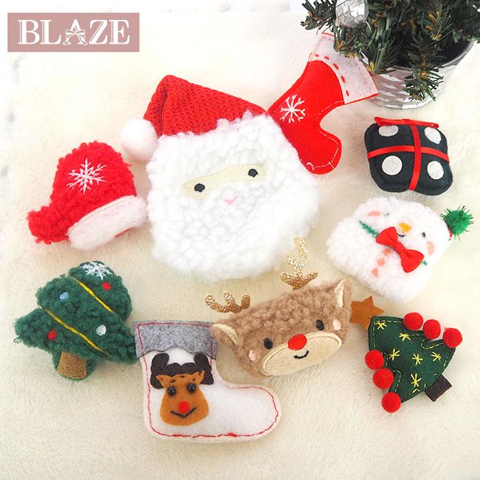ドイツ クリスマスオーナメント　ピューター　ハンドペイント両面塗り　4個セット BLAZE モチーフ クリスマス 貼り付け パーツ ハンドメイド クラフト