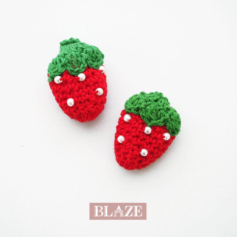 BLAZE 手編みパーツ イチゴ レッド ハンドメイド クラフト 手芸 商用