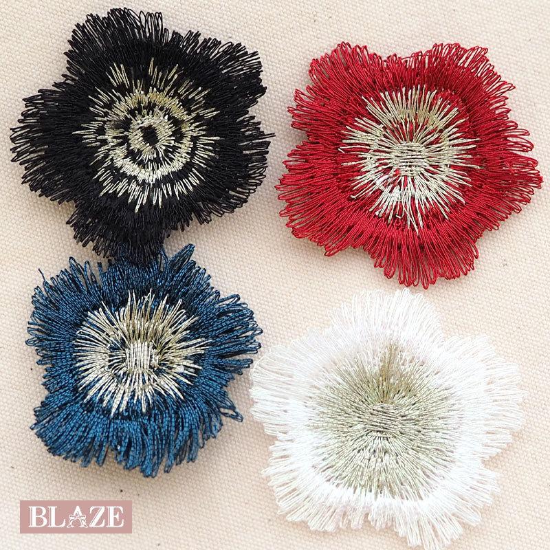 BLAZE 2個入り 刺繍 レース モチーフ パーツ モダン フラワー