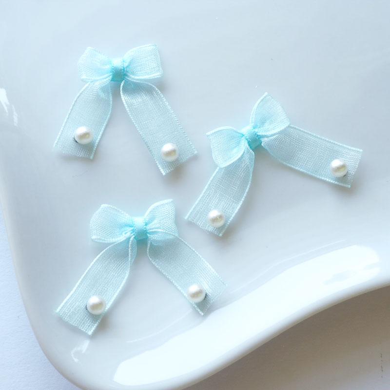 BLAZE 3個入り りぼんパーツ パールミニ ハンドメイド 3.5×4.5cm