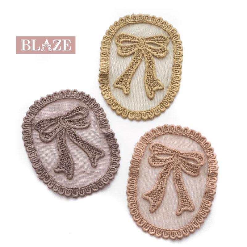 BLAZE レースモチーフ リボン オーバル くすみカラー 全3色 商用利用可