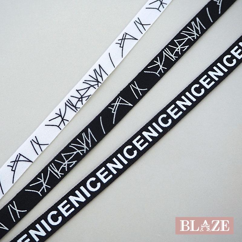 BLAZE 100cmカット 1cm幅 デザイン モノクロ ロゴ ハンドメイド