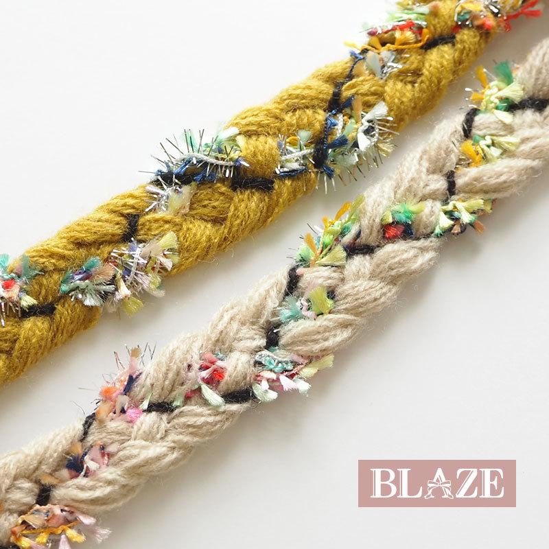 BLAZE 50cmカット ミックステープ 銀糸 カラフル ヤーン 五つ編み