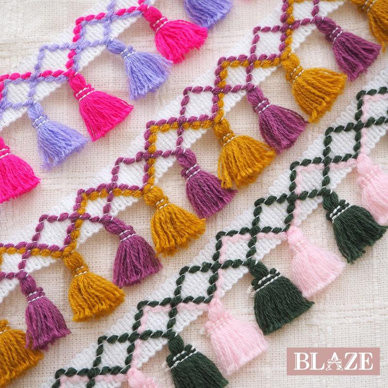 BLAZE 100cmカット 4.5cm幅 タッセル テープ フリンジテープ フリンジ