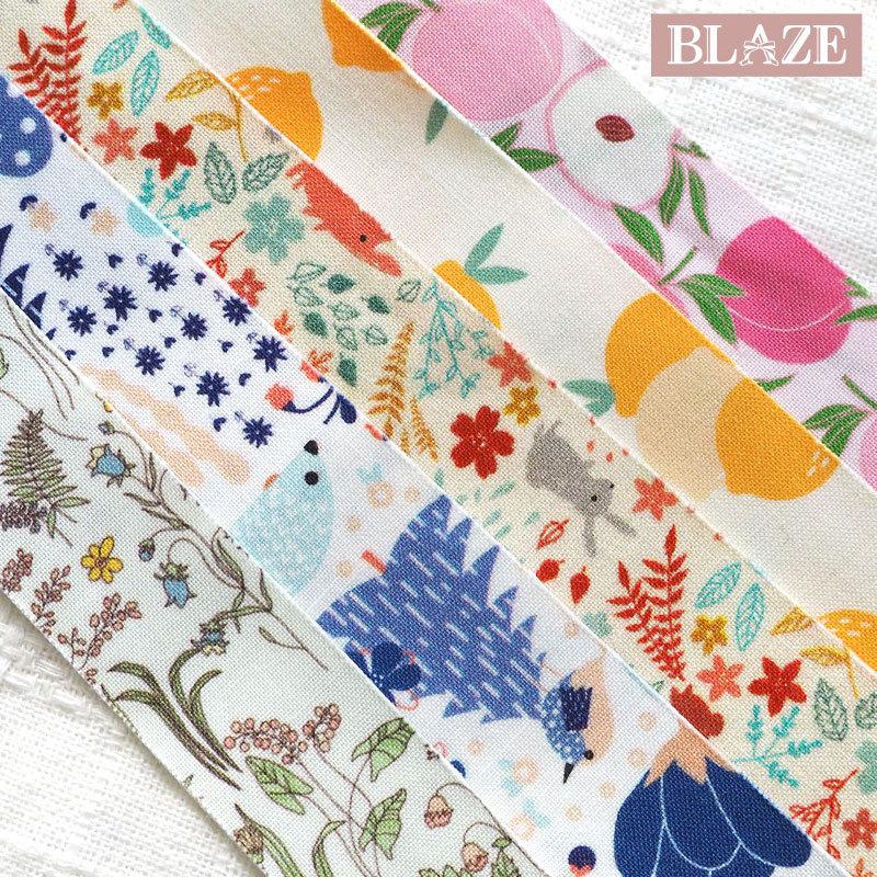 BLAZE 2.5cm幅 30cmカット コットンテープ ファブリックリボン